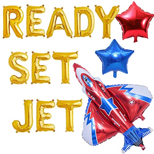 Ready Set Jet Balloons, Jet Birthday Party Decorations, Airplane Jet
