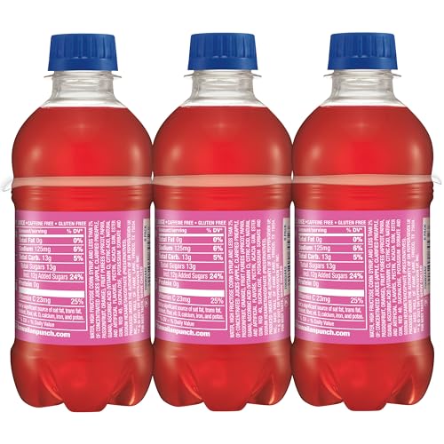 HAWAIIAN PUNCH LEMON BERRY SQUEEZE FRUIT JUICE DRINK, 10 FL OZ BOTTLES, 24 COUNT (4 PACKS OF 6), READY-TO-DRINK, ON-THE-GO, CAFFEINE-FREE, CARBONATION-FREE, GLUTEN-FREE, EXCELLENT SOURCE OF VITAMIN C