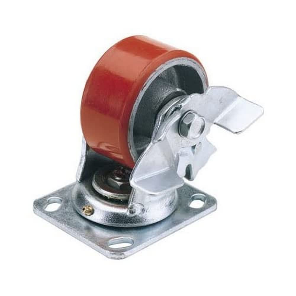 Draper 65530 160 mm-Diameter Polyurethane Castor Swivel Plate with Brake
