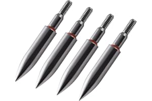YI XIAN ARCHERY Stainless Steel Archery Field Points,9/32″，19/64″，5/16″，11/32″Size 100/125/150/175/200 Grains,Easy Pull Various, Screw in Archery Field Tips(1 Dozen 12 PCS)