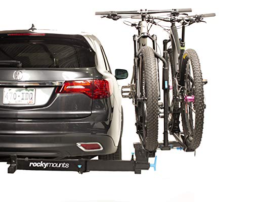 Soporte para bicicletas RockyMounts BackStage 2 Receptor Swing Away enganche de plataforma 2. Permite el acceso completo a la parte trasera del vehículo con las bicicletas dentro o fuera del soporte.