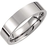 Sonia Jewels Solid Titanium 6mm Flat Polished Wedding Band Ring Comfort Fit - Size 12.5