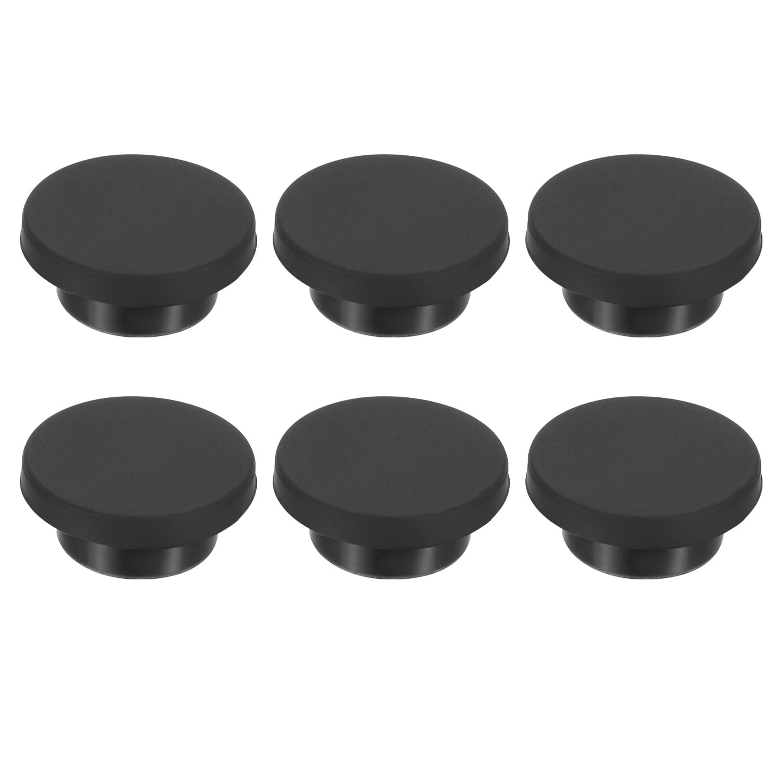 PATIKIL 25mm Diameter Rubber Hole Plugs, 6 Pcs Silicone Rubber Round Hole Stoppers for 24mm Hole, Black