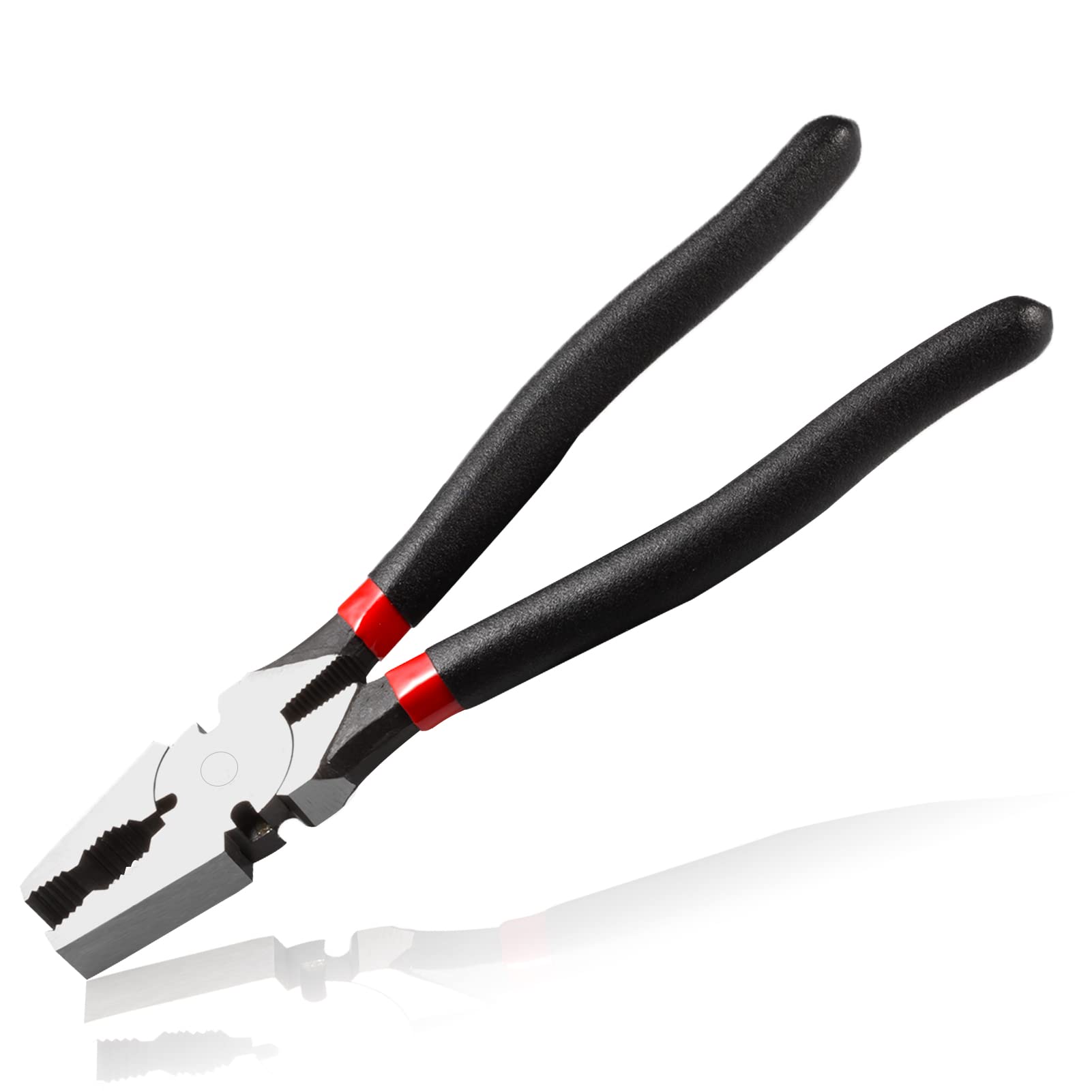 LEONTOOL 10 Inches Fencing Pliers Fence Pliers Tool Square Nose with 3 Wire Cutters Multi-Purpose Fence Pliers for Installing Maintaining Repairing Wire Fences