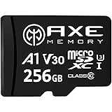 AXE MEMORY 256GB microSDXC Memory Card + SD Adapter with A1 App Performance, V30 UHS-I U3 4K