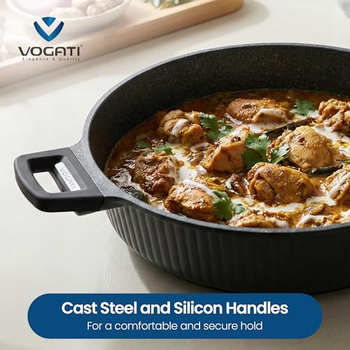 VOGATI MONACO SERIES 8PCS TITANIUM GRANITE COATING NON STICK INDUCTION COOKWARE SET - INCLUDING 20/24/28CM CASSEROLE + 28CM SHALLOW CASSEROLE (100% PFOA FREE) (BLACK)