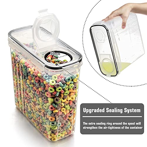 Wildone 8 x 2.5L Airtight Cereal Dry Food Containers for Sugar, Flour etc Black Leak Proof Lids