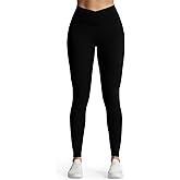 Aoxjox High Waisted Workout Leggings for Women Cross-Waist Crossover Tummy Control Trinity Buttery Soft Yoga Pants 26"
