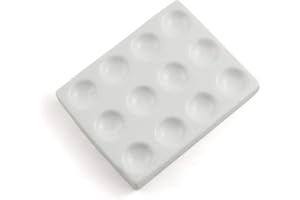 PZRT 12 Depressions Porcelain Spot Plate 12 Wells Porcelain Spotting Reaction Plate for Laboratory Experiment Chemical Testin