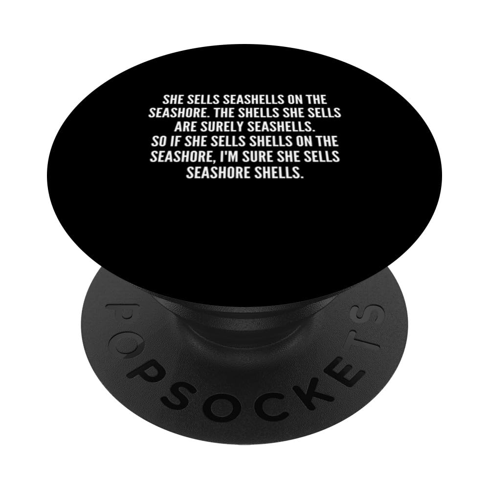 She sells Seashells On The Seashore Beach Lover Ocean PopSockets Swappable PopGrip