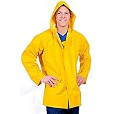 Galeton 7960-XXXL-YW Repel Rainwear 0.35mm PVC/Polyester Rain Jacket with Detachable Hood, 3XL, Yellow