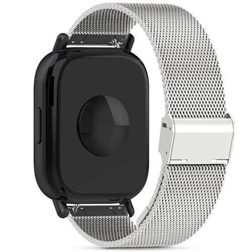 CHULN Metal Strap Compatible with Redmi Watch 5 Active/Redmi Watch 5 Lite, Adjustable Stainless Steel Bracelet for Smartwatch, Silver, 110 mm