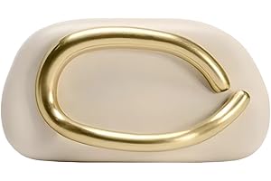 Tasysain Women PU Leather Metal Handle Handbag Trendy Commuting Compact Stone Purse Hand-held Causal Shoulder Clutch Bag