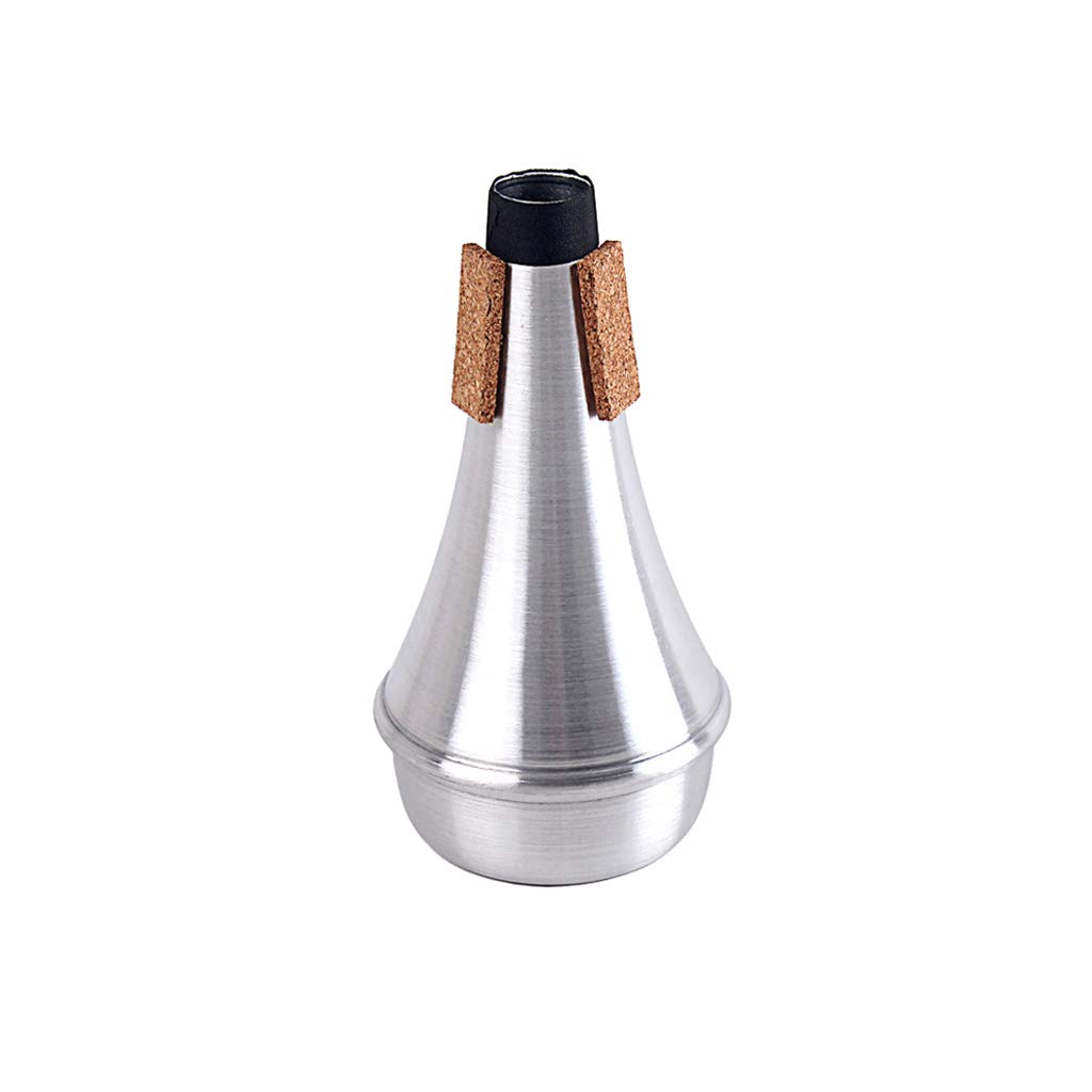 Alnicov Professional Trumpet Straight Practice Cup Mute Lightweight Silencer,Silver