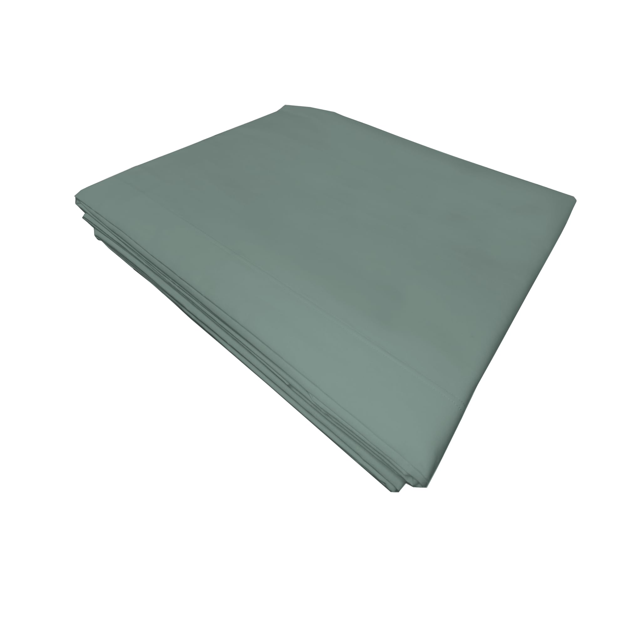 PENSIERI DELICATI Double Bed Sheet 250 x 300 cm, Flat Sheet in Plain Colour, Made of 100% Cotton, Made in Italy, Green