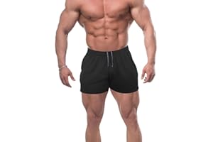 Muscle Alive Men Running Shorts with Pockets Athletic Clothing French Terry Cotton with 3 or 5 Inch