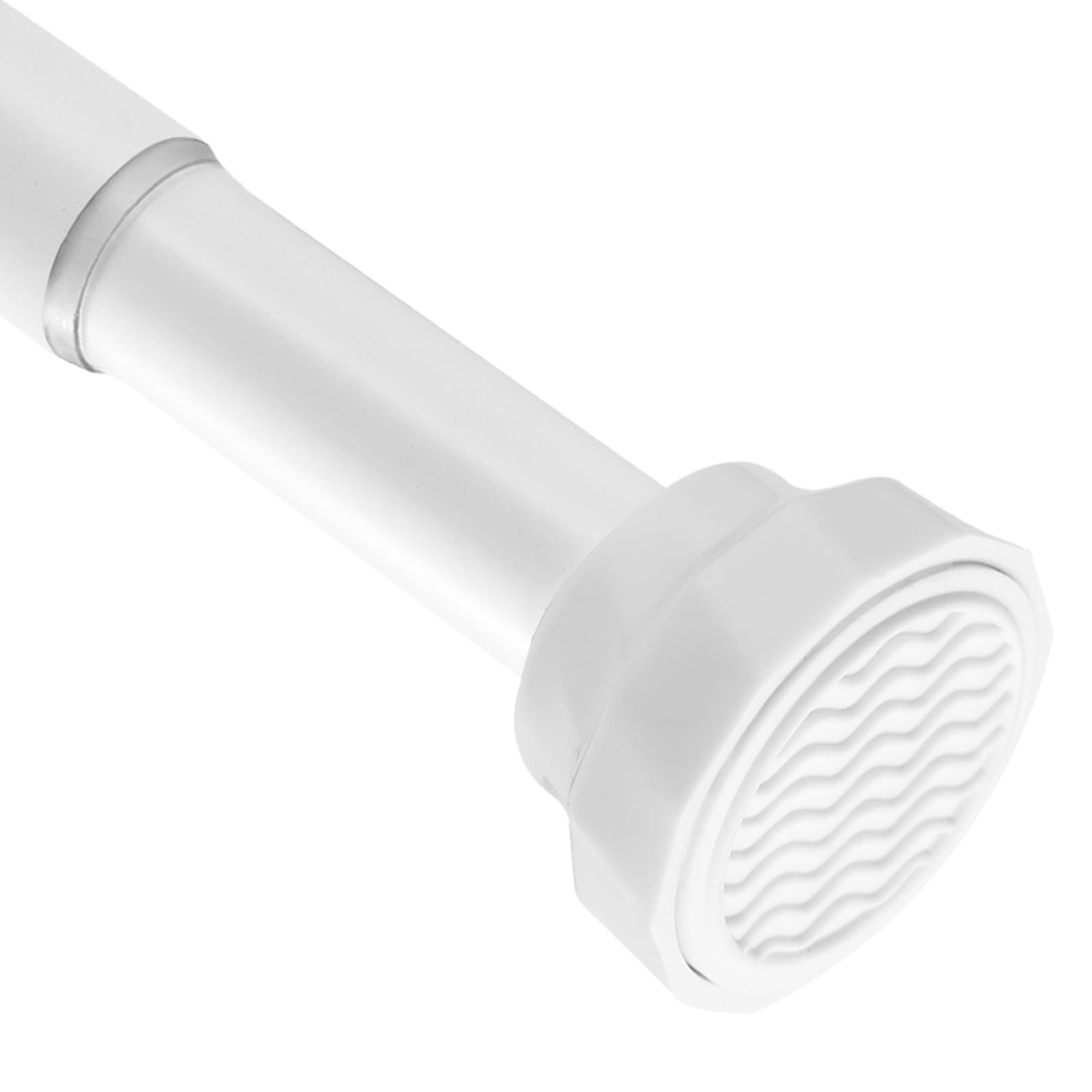 Shower Rail Extendable White 76-256cm, Stainless Steel Telescopic Pole No Drilling for Bathroom, Closet and Balcony