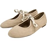 Cantianshu Bow Ballet Flats for Women Mary Jane