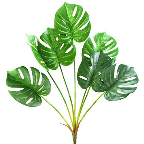 Plantas de palma artificiales hojas de monstera tropical falso