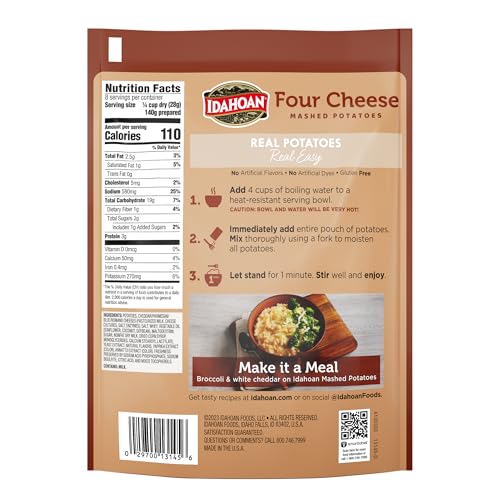 IDAHOAN FOUR CHEESE MASHED POTATOES FAMILY SIZE 8 OZ. (PACK OF 4)