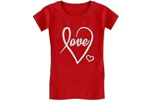 TSTARS Cursive Love Girls Valentines Day Shirt Heart Graphic Valentine Youth Kids Girl Fitted T-Shirt