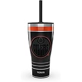 Tervis Traveler NHL Edmonton Oilers - Night Game Triple Walled Insulated Tumbler Travel Cup Keeps Drinks Cold & Hot, 30oz with Straw Lid, Stainless Steel