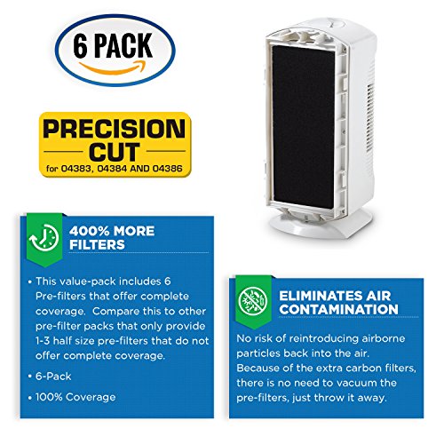 Full Size Premium Activated Carbon Pre Filter 6 Pack Compatible with HB