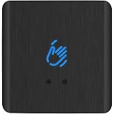 Infrared Sensor Exit Button Aluminum Alloy DC 12V 24V Wall Surface Mount IR Door Release Touch-Free Switch No Touch Exit Button with LED Indicator for Door Access Control Black