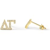 Sorority Shop Delta Gamma Earrings — DG 18K Gold Plated Sorority Gifts Earrings, Long-Lasting Delta Gamma Gifts for Women
