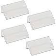 15 Pieces L Shape Mini Sign Display Holder Acrylic L Shape Counter Top Stand Clear Acrylic Price Card Tag Label Stand Display 4x2cm