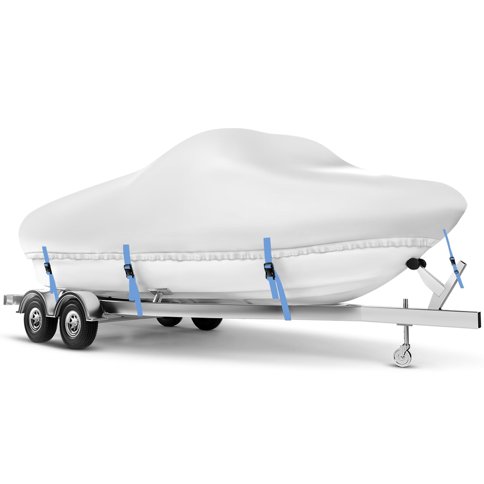 Photo 1 of Boat Cover 24-26 ft, Waterproof 1200D Heavy Duty Boat Cover, PU Marine Grade Polyester Boat Covers 24-26 ft, Fits Bass, V-Hull, Tri-Hull, Runabout, Jon, Fishing, Trailerable, Beam Width 135 inch