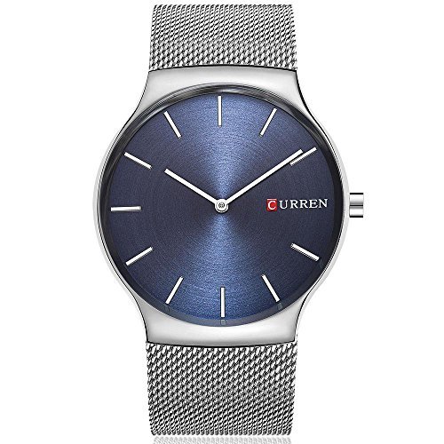 CURREN Original Men's Sports Waterproof Stainless steel Wrist Watch Good Quality 8256 Silver Blue