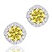 ORROUS & CO 18K Gold Plated CZ Simulated Diamond Stud Earrings for Women, Hypoallergenic, 1.9 Carat