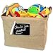 OrganizerLogic Jute Storage Basket, Chalkboard and Non Toxic Chalk Marker included, Customizable Jute Storage Box, Organizing Toys, Shoes, Laundry, Pillows, Blankets, Pet Toys 17 x 13 x 13 Inches