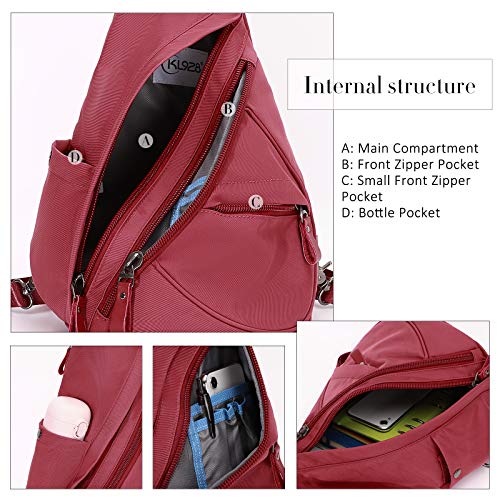 Nylon Sling Bag Small Crossbody Backpack Shoulder Casual Daypack