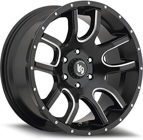 LRG Rims LRG108 Two Time Black Wheel with Milled Accents (20x9"/8x180mm)