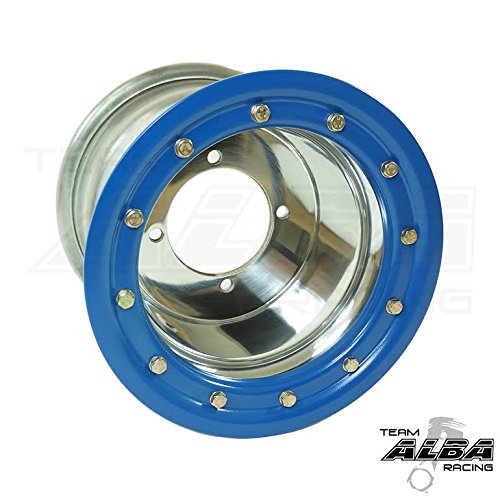 Honda TRX 450R TRX 400EX Beadlock Set of 4 Wheels Rims Rear 9x8 Front 10x5 4+1 Polished/Blue