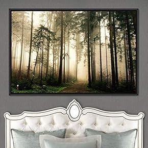 signwin Framed Canvas Wall Art Rustic Woods Brown...