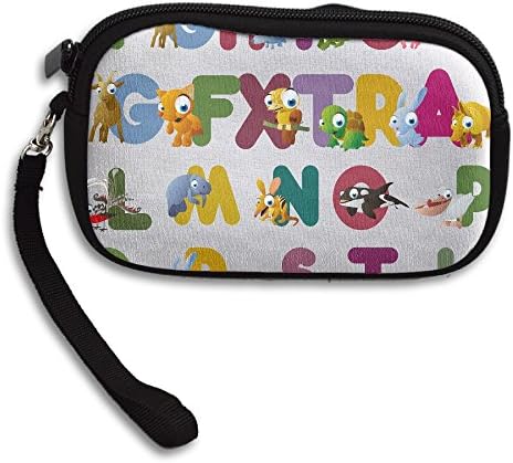 ZGZGZ Womens Girls Cartoon Letters Cartoon Animal Small Wallet Coins Wallet With Zipper