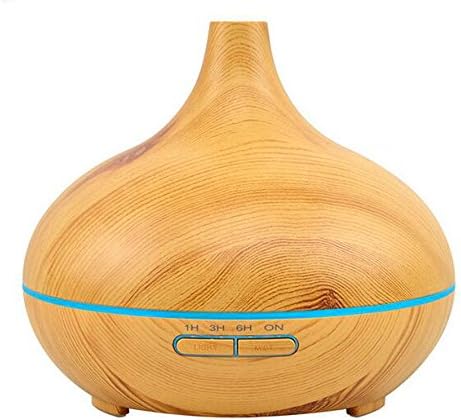 Fab Gear 300ml Aromatherapy Essential Oil Diffuser Wood Grain With 14 Color Changing LED Lights, Auto Shut-off, Soft &amp; Warm Nightlight, Auto Power-off When no water.
