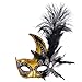 Venetian Masquerade Masks Mardi Gras Costume with Feather Flowers