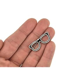 PinMart Black Glasses Frames Enamel Lapel Pin Optometry Eye Doctor Gift