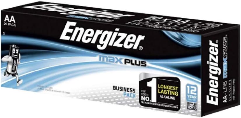 Energizer Max Plus AA Alkaline Batteries - Pack of 20, Blue, 20 count (Pack of 1)