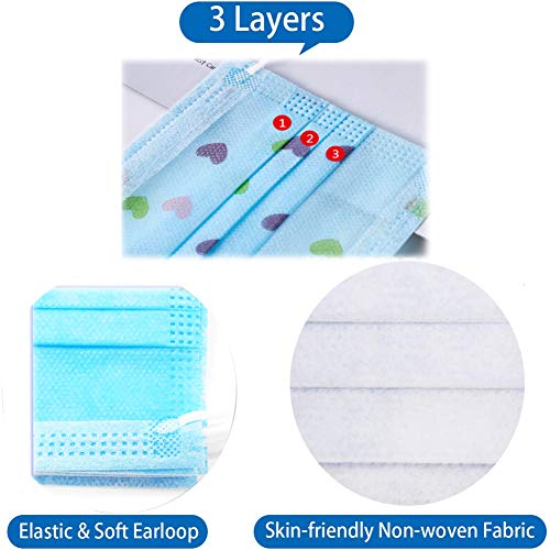 AYWFEY 50 Pack Disposable Face Mask Flower Printed Earloop Dust Mask Cute Mouth Cover Mask for Adults