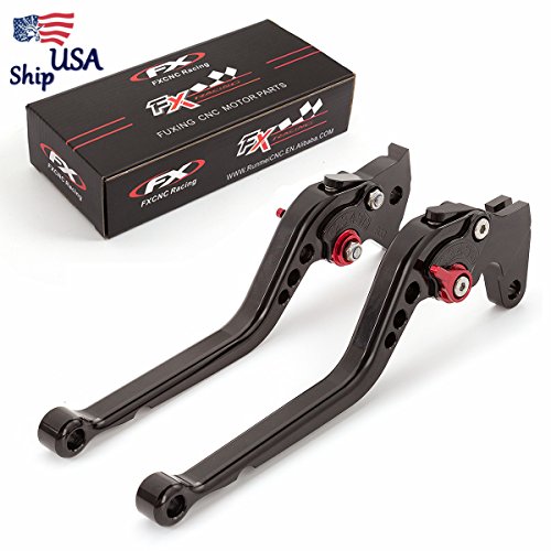 FXCNC Racing Motorcycle Long Adjustable Brake Clutch Levers Set fit for Yamaha Warrior YFM350 02-04,Raptor YFM660 01-05,TTR125L/LE/LW 00-16,Banshee 350 02-06,XT660/R/X 04-13 Aluminum US Ship - Thumbnail 7