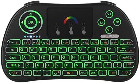 Eliker P9 Mini 2.4GHz RGB Tunable color Backlight Wireless Touchpad Keyboard for PC, Pad, Google Android TV Box, Smart TV, HTPC, IPTV,Raspberry pi 3, XBOX 360, PS3