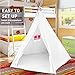 EasyGoProducts EGP-TeePee-003 Indoor Tee Pee Tent - Play Teepee Tent for Kids with Five Wood Poles & Carry Bag, White