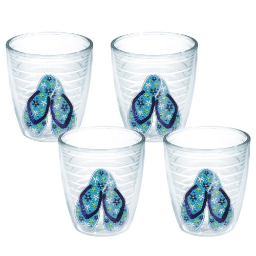 Tervis 1133455 Sequins Flip Flops Tumbler with Emblem 4 Pack