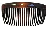 Parcelona French Large 2 Pieces Glossy Celluloid Shell Good Grip Updo 23 Teeth Hair Side Combs - 4.5 Inches