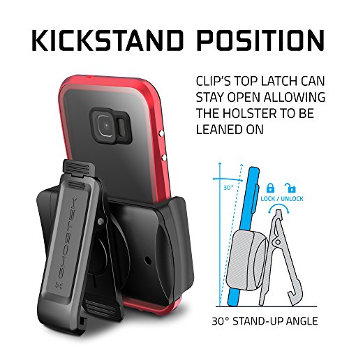 Ghostek Universal Holster with Belt Clip for Cell Phones & Cases | Fits iPhone X XR XS Max XI, Galaxy S9 S10 S10e S10 Plus Note 9 10, Otterbox, LifeProof, Casemate, Spigen, UAG, FRE, Defender (Black)